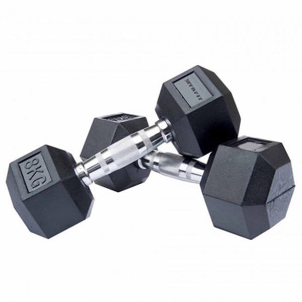 Haltères Hexagonaux caoutchouc 5-30kg 11 paires rack - Fitribution Haltères Hexagonaux caoutchouc 5-30kg 11 paires rack - Fitribution
