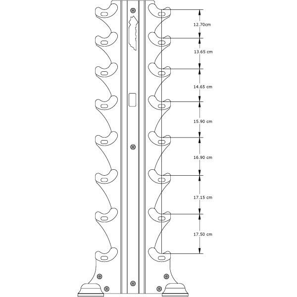 Range-haltères vertical 8 paires