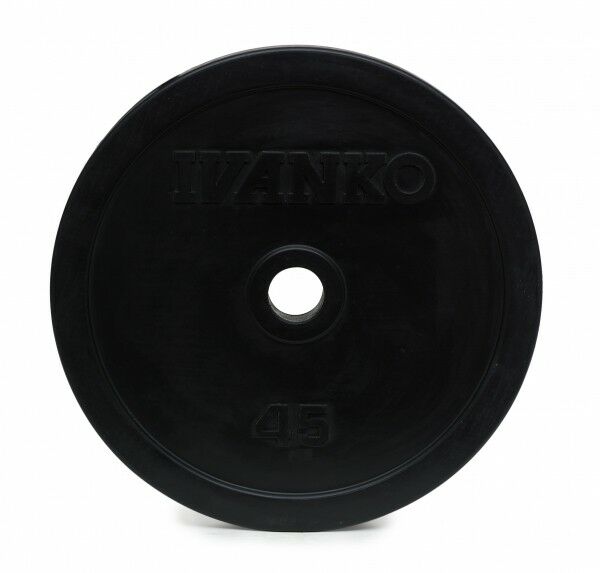 Disque Olympique Plein Caouthcouc Noir 25 kg