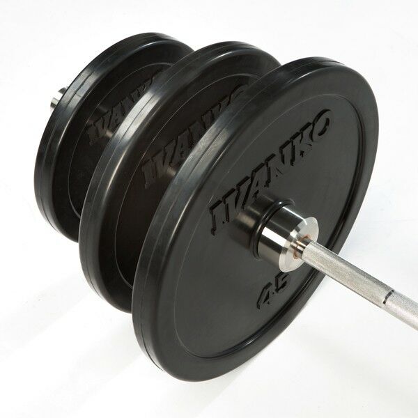 Disque Olympique Plein Caouthcouc Noir 25 kg