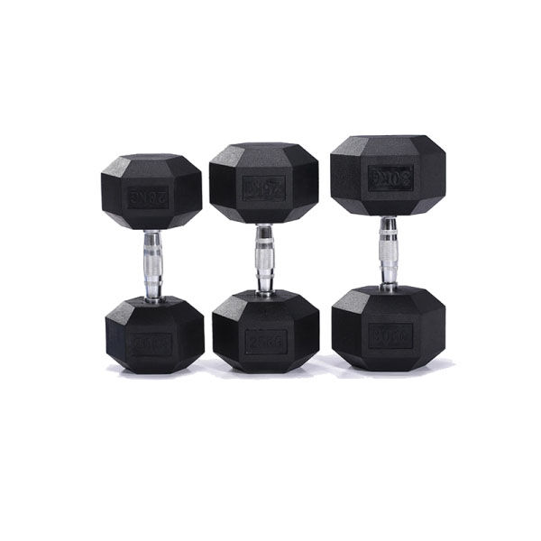 Haltères Hexagonaux Caoutchouc 37.5 kg (paire)