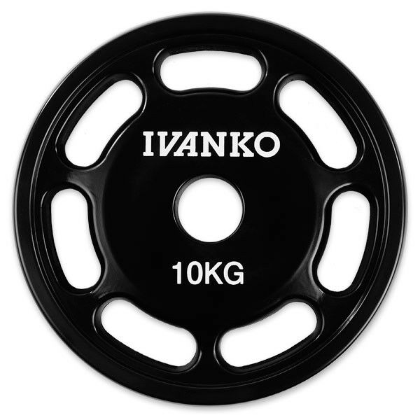 Disque Olympique 7 Slots Uréthane Noir 10 kg