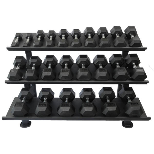 Série Haltères Caoutchouc 2.5-30kg +  rack