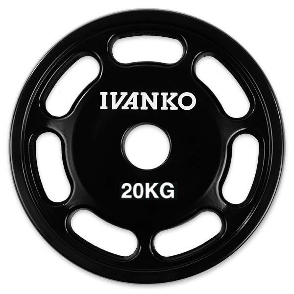 Disque Olympique 7 Slots Uréthane Noir 20 kg