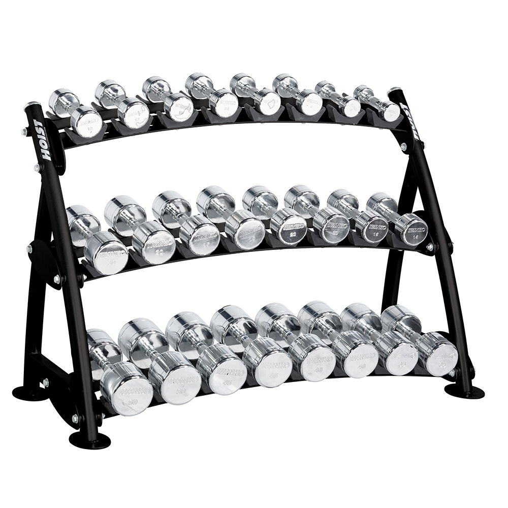 Range-Haltères 3 Niveaux pour haltères chromés