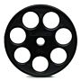 Disque Olympique 7 Trous Caoutchouc Noir 15 kg