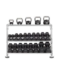 Range haltères & kettlebells 3 niveaux 140 cm