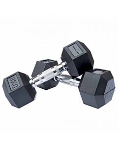 HALTERE CAOUTCHOUC HEXAGONAL 12.5 KG POUR LA MUSCULATION