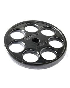 Disque Olympique 7 Trous Caoutchouc Noir 25 kg