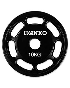 Disque Olympique 7 Slots Uréthane Noir 10 kg