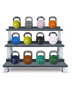 Série 12 Kettlebells Compétition PRO 4-32 kg + rack