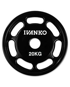 Disque Olympique 7 Slots Uréthane Noir 20 kg