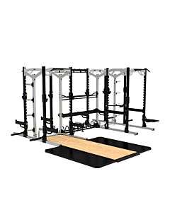 Triple Half Rack + Power Rack Jumelés avec plateforme